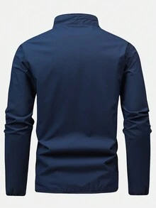 Manfinity Sport Corelite Áo khoác thể thao có họa tiết chữ cái dành cho nam - Màu xanh lam - Xem 2