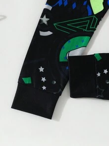 Young Boy Gamepad & Letter Graphic Snug Fit PJ Set - Black - View 3