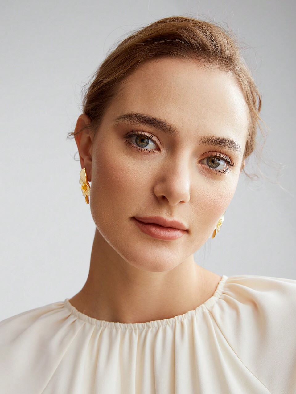 MOTF GOLDTONE FLOWER EARRINGS
