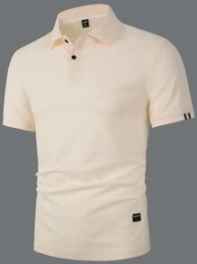Manfinity Mode Men Contrast Trim Polo Shirt - Apricot - View 3