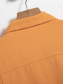 Manfinity Nam Rách Frayed Áo khoác denim Without Tee - trái cam - Xem 8