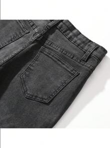 Tween Boy Ripped Slant Pocket Jeans - Black - View 7