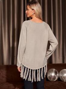 EMERY ROSE Pull À Strass À Franges Manches Raglan