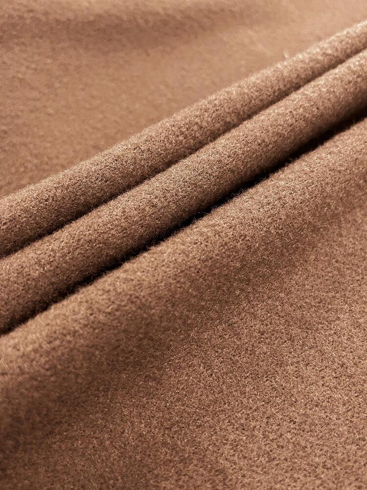 Double Breasted Overlay Buckle Belted Overcoat