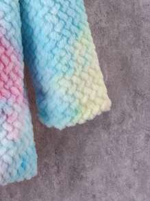 SHEIN Tween Girl Tie Dye Hooded Open Front Hooded Coat Without Sweater