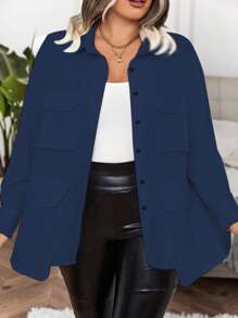 Calvaya Plus cămașă cu umăr căzut cu clapă