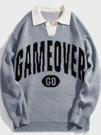 Prep Pull Pour Homme Avec Col Contrasté Et Motif De Lettres