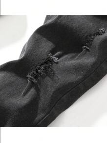 Tween Boy Ripped Slant Pocket Jeans - Black - View 6