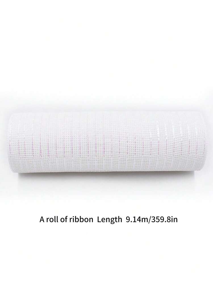 Christmas Tree Decoration Ribbon, Diy Scene Setting, Bowknot & Mesh Fabric - White - View 3