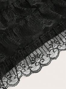 Sweetina Top tubo crop con encaje en contraste - Negro - Ver 3