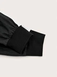 SHEIN EZwear de rayas lado súper crop Cazadora & Top de tirantes - Negro - Ver 4