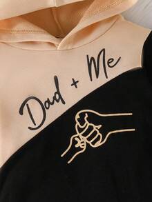 男婴极简字母图案撞色连帽连体衣 - 彩色 - 查看 3