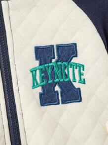 SHEIN 男嬰字母圖案插肩袖連帽衫和運動褲不帶T恤 - 彩色 - 查看 5