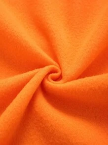 SHEIN Unity 大碼花卉和字母圖案加絨內裏運動衫 - 橘色 - 查看 4