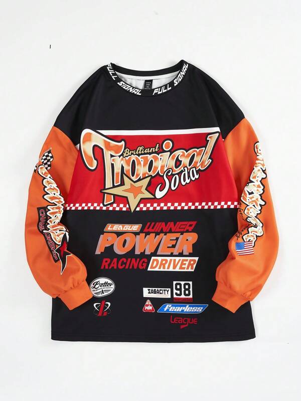 Coolane Talla grande Sudadera con estampado de letra de color combinado