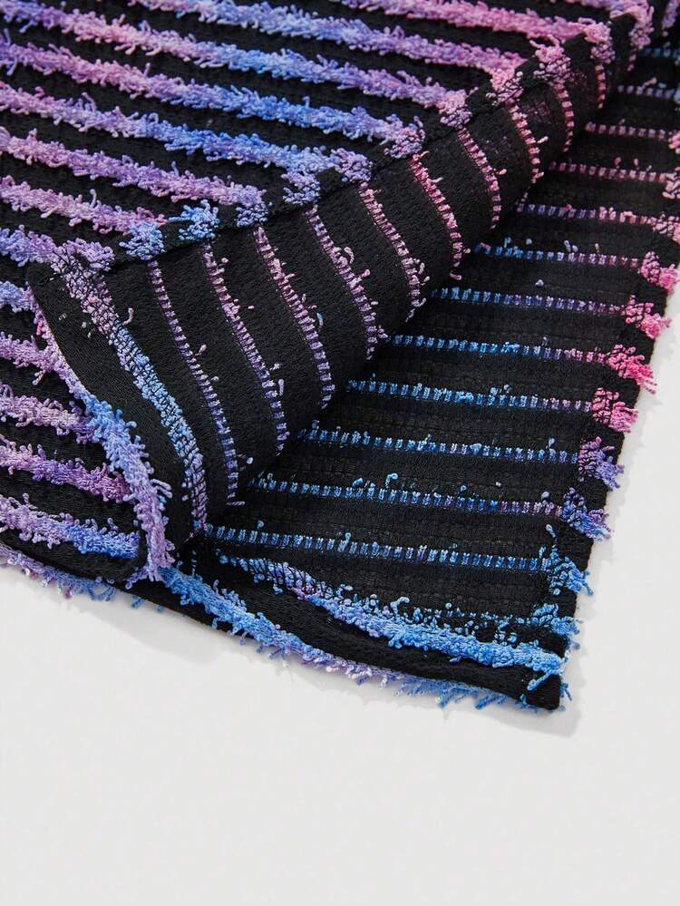 Striped Print Split Thigh Skirt Fall Cloth For Women