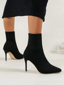 Của phụ nữ Giày ống Giáng sinh Giữa bắp chân Đen Đúng mốt Mùa Thu /đông Giày cao gót Giày ống - màu đen - Xem 6