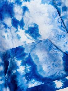 SHEIN Tween Boy Tie Dye Hoodie & Sweatpants - Blue - View 7