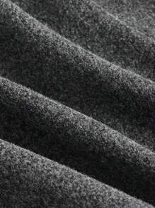 SHEIN MOD Zip Back Flap Detail Skirt - Dark Grey - View 4