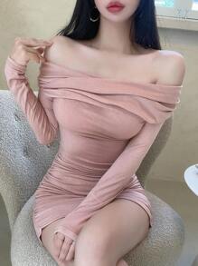 DAZY Abito aderente con spalle scoperte plissettato - Rosa - Visualizzare 6