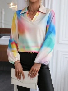 SHEIN LUNE 燈籠袖襯衫 - 彩色 - 查看 1