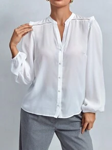 RueChic Chemise Pour Femme Avec Col Cranté Et Détail De Boutons