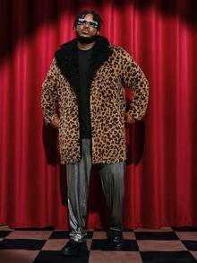 GENTILAND Áo khoác lót gấu in họa tiết da báo rộng rãi cho nam cỡ lớn - Nhiều màu - Xem 6