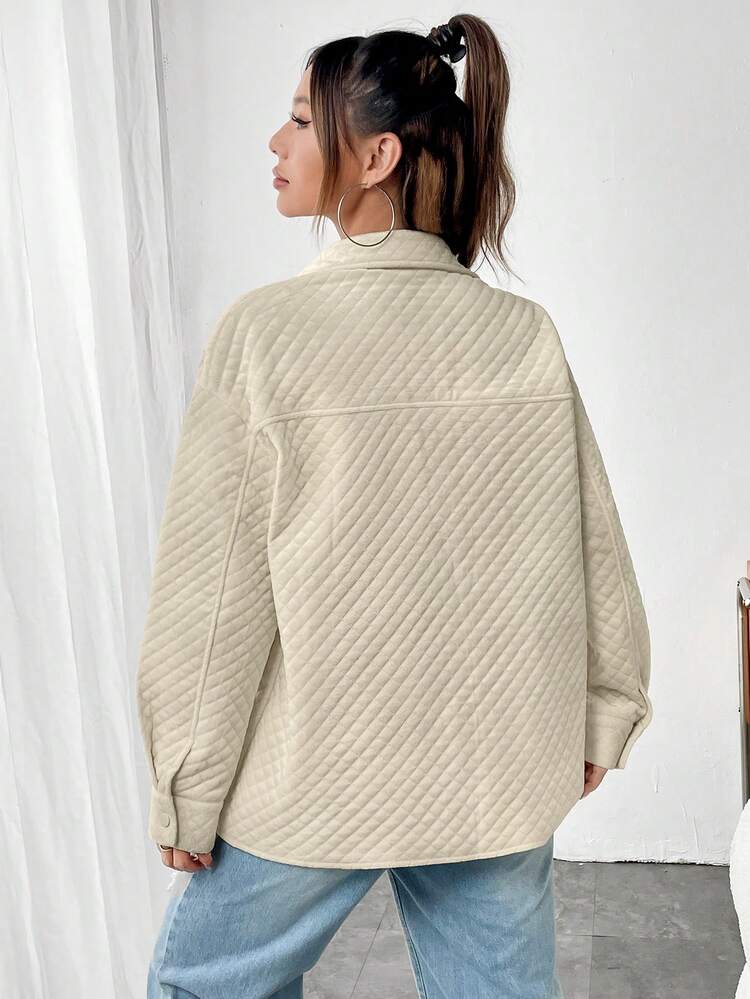 Flap Pocket Drop Shoulder Coat