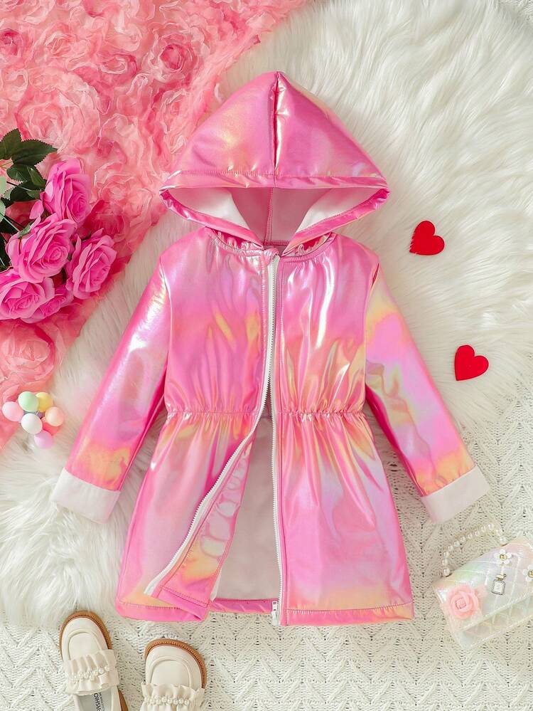 Baby Girl Zip Up Thermal Lined Hooded Coat