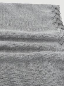 SHEIN Unity Solid High Neck Sweater Vest - Light Grey - View 3