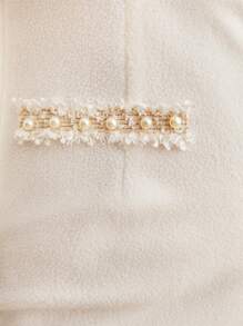 BizChic Pearls Beaded Detail Bodycon Dress - White - View 9
