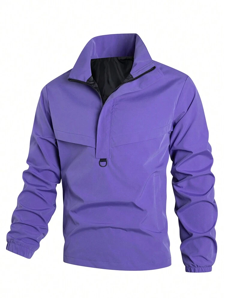 Loose Fit Men's Half Zip Jacket