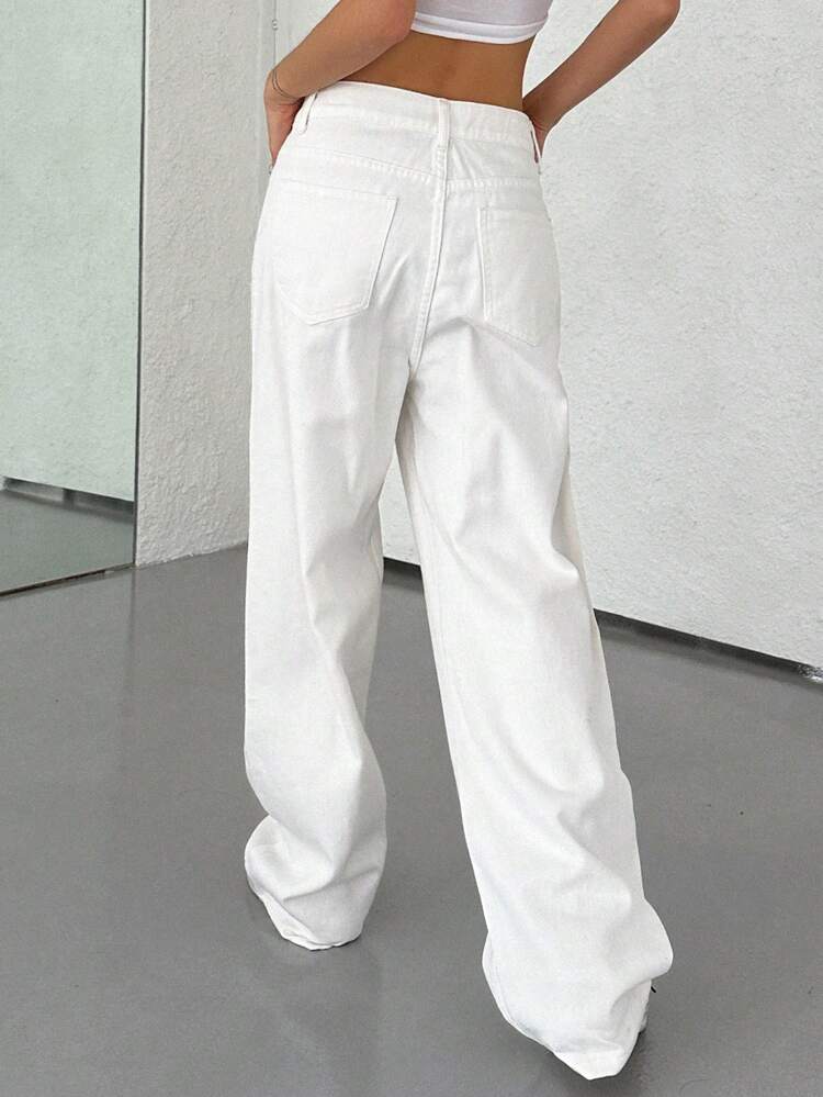 High Waist Straight Leg Jeans,Back To School Clothes