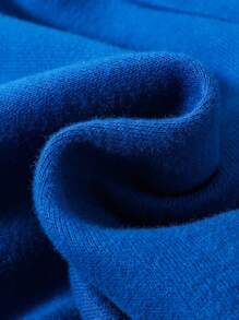 SHEIN 3 件套男女通用婴儿卡通印花圆领运动衫、裤子和斜挎包，保暖内衬，加厚 - 藍色 - 查看 5