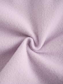 SHEIN EZwear 大碼標語和人物圖案加絨內裏運動衫 - 紫丁香色 - 查看 4