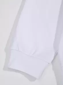 ROMWE MEN Street Life Guys Skull & Slogan Graphic Sweatshirt