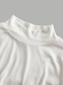 SHEIN ICON Hơn 	
Fuzzy Cổ tay áo Cổ giả Áo thun - trắng - Xem 4