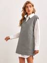 Weste Pullover Kleid mit V-Kragen, ohne Hemd