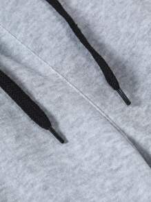 Manfinity Homme 男士三件套字母图案抽绳腰运动裤，长款纯黑色外出常规衬衫，男士加州美国运动裤，男士叠穿运动裤，运动裤套装 - 彩色 - 查看 6