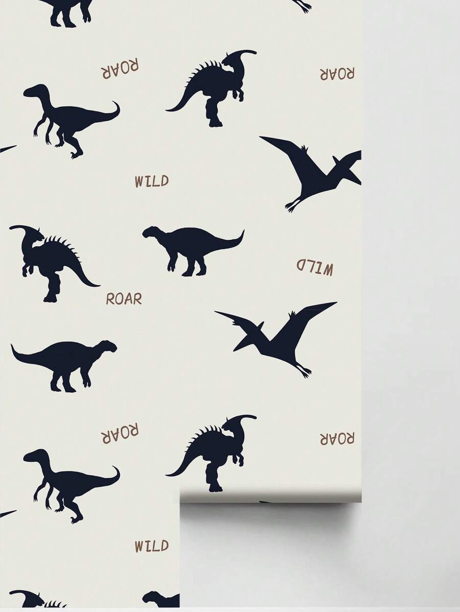 Cozy Pixies 3入組卡通恐龍圖案嬰兒房牆紙加厚自黏式防潮孩子們的房間臥室家庭裝飾用品背景牆貼,1套裝的3入組英寸