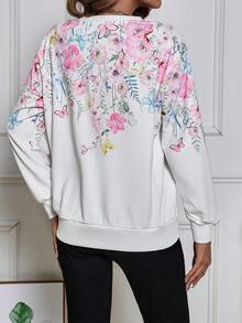 SHEIN LUNE 印花落肩袖運動衫 - 彩色 - 查看 2