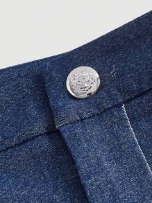 SHEIN MOD Flap Detail Flare Leg Pants