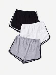 SHEIN EZwear Women's Comfortable Printed Athletic Shorts - Multicolor - View 2