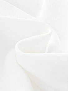 SHEIN 少女字母图案拉链落肩卫衣 - 白色 - 查看 5