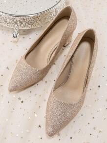 Pointed-Toe Slip-On High Heels, Suitable For Banquets, Parties And Commuting, Elegant And Versatile Fashion Women's Pumps - Champagne - View 6