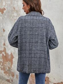 Chiquease Plaid Flap Detail Drop Shoulder Coat - Multicolor - View 2