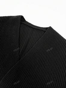 1pc Women's Solid Color Casual Long Sleeve Lantern Sleeve Knitted Cardigan, Autumn/Winter,Long Sleeve Tops