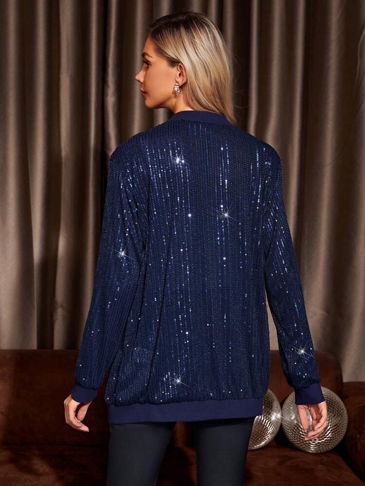 Button Up Sequin Coat