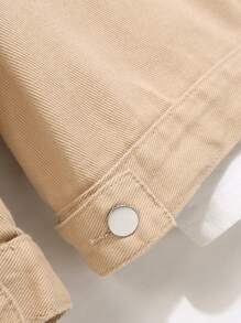 Manfinity Hypemode Nam Túi có nắp Áo khoác denim Without Tee - Màu Khaki - Xem 7