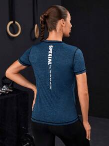 SHEIN Sport Studio Slogan Graphic Sports Tee